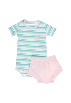 Conjunto Baby Gut Tapa Fralda Listras Verde - comprar online