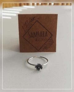 Anillo Flor con Marquesita - Plata 925 - comprar online