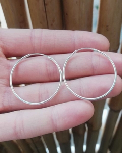 Argollita 3 cm -  Plata 925  - El Par