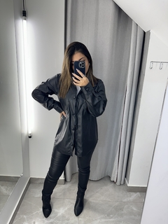Jaqueta Over Courino Preta - comprar online