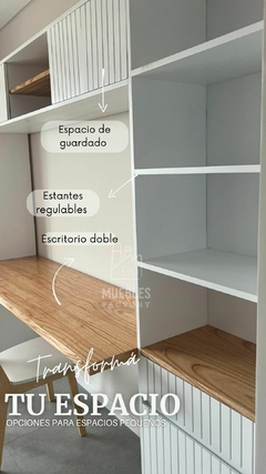 BIBLIOTECA / ESCRITORIO LIBRODESK "CRETA" LAQUEADO Y PARAÍSO en internet
