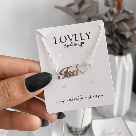COLAR COM NOME PERSONALIZADO CORAÇÃO FONTE TRANDICIONAL | REF PE43