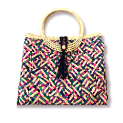 Bolsa de Palha colorida - Lepeti Moda Praia & Kits para Família