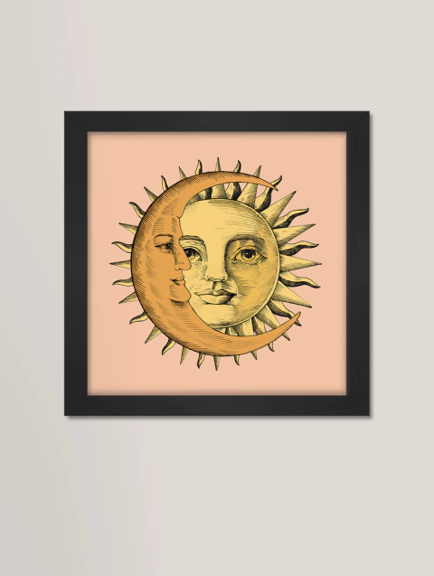 Quadro decorativo - sun face moon face