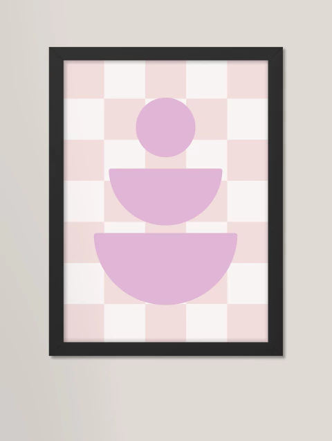 Quadro decorativo - formas geométricas xadrez
