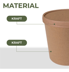 Pote Contenedor Recipiente Kraft 32oz Con Tapa Cartón 10u - comprar online