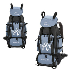 Mochila 90 Litros Camping Outdoor Trekking Color Azul Acero - comprar online