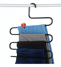 Colgador De Pantalones Metalico Gancho Cinturones Closet X L Color Negro
