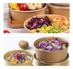 Bowl Envase Recipiente Kraft Con Tapa Pet 1300ml 30u en internet