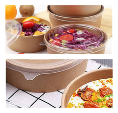 Bowl Envase Recipiente Kraft Con Tapa Pet 500ml 30u