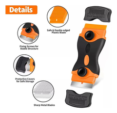 Raspador Vidrio + 20 Repuestos, Rasqueta Para Vitrocerámica Color Naranja Y Azul - 262440 - comprar online