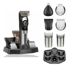 Máquina Afeitadora Barba, Nariz Y Cabello 5 En 1 Recargable Color Negro