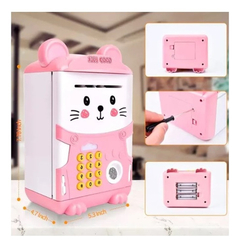 Alcancía Gato Ahorro Automática Contraseña Sonido Y Huella Color Rosa Animales en internet