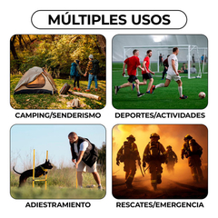 Silbato Supervivencia Entrenamiento Doble Tubo 150db X2