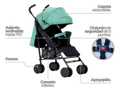 Coche Bebe Paraguita Plegable Con Capota Reclinable Tipo Cama Ultra Liviano Muy Práctico Ruedas Dobles Con Freno - tienda online