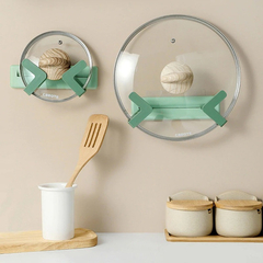 Soporte Colgante Para Tapa De Olla De Pared Estante Cocina Color Blanco, Verde, Amarillo - comprar online