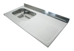 Mesada De Acero 430 De 160cm Con Pileta Simple Dhinox - comprar online