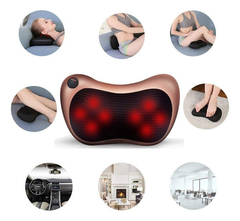 Masajeador Eléctrico Almohada Cojín Lumbar Cuello Piernas Color Caqui