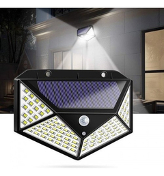 Pack 5 Lampara Solar 100 Led Exterior Sensor De Movimiento Estructura Negro - comprar online