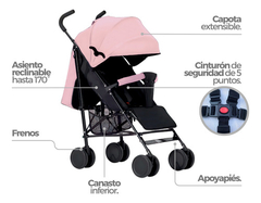 Coche Bebe Paraguita Plegable Con Capota Reclinable Tipo Cama Ultra Liviano Muy Práctico Ruedas Dobles Con Freno