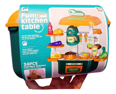 Juego De Cocina Recreativo Para Niños Portátil - 34 Piezas Color Verde Musgo - comprar online