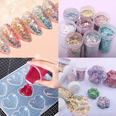 Escarcha Purpurina Glitters Lentejuelas Resina Epoxica X3 - comprar online