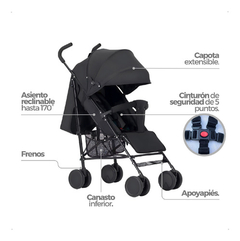 Coche Bebe Paraguita Plegable Con Capota Reclinable Tipo Cama Ultra Liviano Muy Práctico Ruedas Dobles Con Freno - tienda online