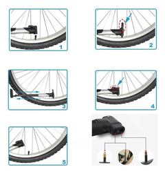 Bombín De Mano Doble Válvula Para Bicicleta Color Rojo Con Aguja