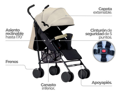 Coche Bebe Paraguita Plegable Con Capota Reclinable Tipo Cama Ultra Liviano Muy Práctico Ruedas Dobles Con Freno en internet