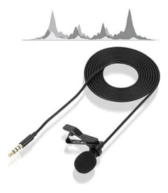 Micrófono Lavalier Para Celular Condensador 3.5 Aux Color Negro en internet