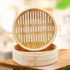 Olla Vaporera De Bambú 2 Niveles Cocina Ecológica 15 Cm en internet