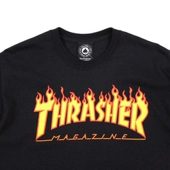 Remera Thrasher Flame Negro