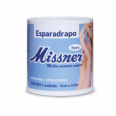 Esparadrapo Impermeável Branco Missner 5cm x 4,5m
