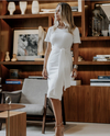 Vestido Canelado com amarração OFF