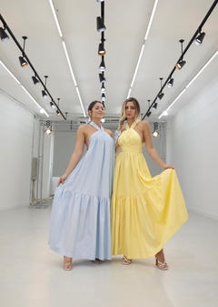 Vestido SALGUNAMU Frente Única Costas Nua Amarelo - comprar online