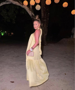 Vestido SALGUNAMU Frente Única Costas Nua Amarelo - Lamara Brand