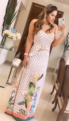 Vestido Longo com cinto