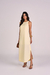 VESTIDO LONGO COM DETALHE EM ELOS AMARELO