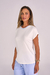 T-SHIRT COM GOLA RETILINEA CAQUI - comprar online