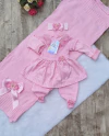 Saída de maternidade Antônia em Tricô Rosa