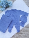 Saída de maternidade Pedro em tricô Azul - comprar online