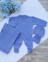 Saída de maternidade Pedro em tricô Azul - comprar online