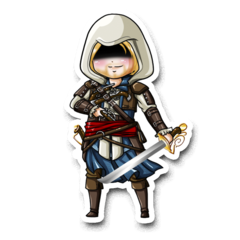 /STICKER_ASSASINS_CRED: Edward_Kenway (CHIBI)