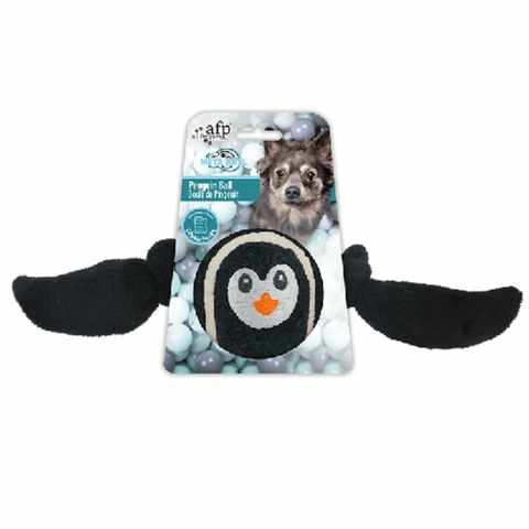 Brinquedo Bola de tênis C/pelúcia P/Cachorro Pinguim