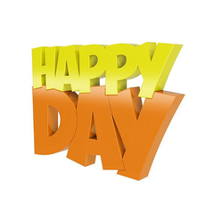 Palavra Decorativa Happy Day - comprar online