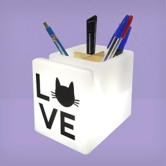 Organizador de Mesa Iluminado - Gato Love