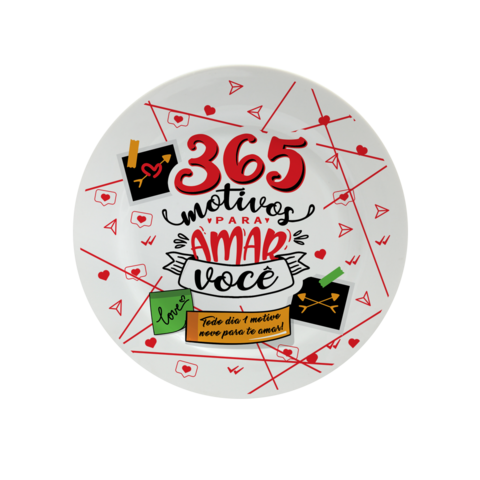 Prato Decorativo 11cm - 365 Dias Para Amar Você