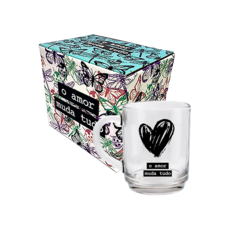 Caneca Lisa de Vidro - Coração - Insetos - 18607
