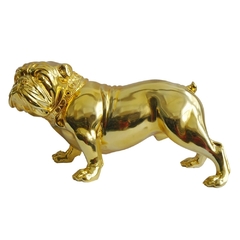 Escultura Bulldog Alerta Dourado