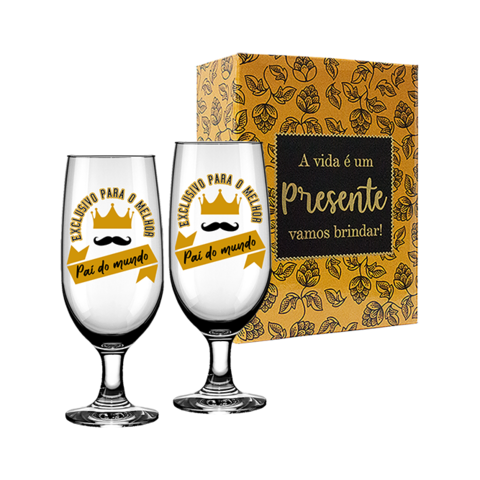 Kit C/ 2 Taças De Cerveja - Melhor Pai